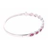 Image 6 : Ruby VS Diamond & 14k White Gold Bangle Bracelet