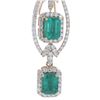 Image 2 : Emerald Diamond & 14k Ribbon Yellow Gold Earrings