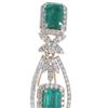 Image 3 : Emerald Diamond & 14k Ribbon Yellow Gold Earrings