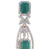 Image 4 : Emerald Diamond & 14k Ribbon Yellow Gold Earrings