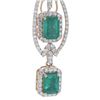 Image 5 : Emerald Diamond & 14k Ribbon Yellow Gold Earrings