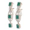 Image 6 : Emerald Diamond & 14k Ribbon Yellow Gold Earrings