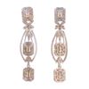 Image 8 : Emerald Diamond & 14k Ribbon Yellow Gold Earrings