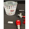 Image 2 : Coors Beer Bucket with Beer Tap, and Killian's, Budweiser and Canadian Beer Pulls