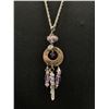 Image 2 : 24" .925 Silver Chain  - Italy with Amethyst Stone Pendant