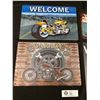 Image 2 : Lot of 4 Tin Signs  8 x 12" - Welcome, Garage Tradition, Etc.