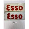 Image 1 : Pair of Vintage Esso Glass Pump Plates