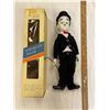 Image 8 : Vintage Newspaper Log Roller with Antique Porcelain 18" Charlie Chaplin Doll