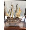 Image 2 : Display Ship in Wooden and Glass Museum Case 21 x 11"