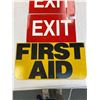 Image 2 : Lot of 4 Signs - Exit Signs are 14 x 9", First Aid 19 x 10". Etc.