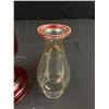 Image 2 : Vintage Red Glass Kerosene Lamp