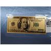 Image 2 : New Novelty $100.00 Gold Foil Bill