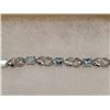 Image 4 : New Blue Topaz And Diamond Tennis Bracelet