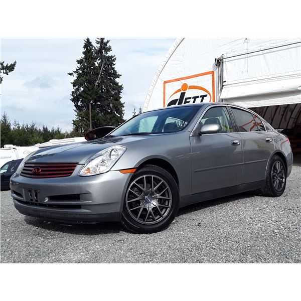 B5 --  2004 INFINITI G35, Grey, 231233 KM's