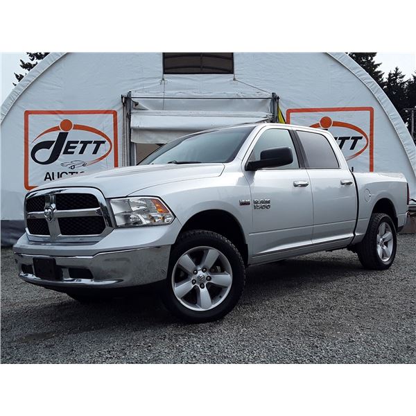 D2 --  2016 DODGE RAM 1500 SLT CREW CAB 4X4, Silver, 231287 KM's