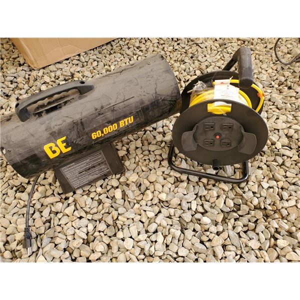 BE propane Heater & Retractible Extension Cord