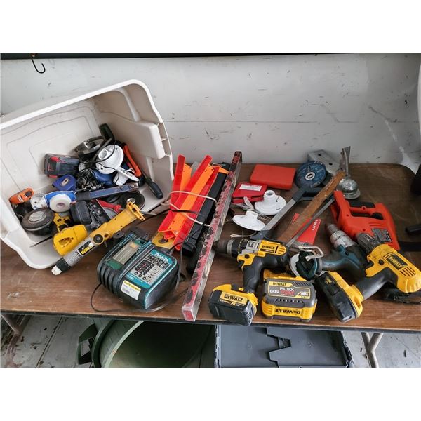 Bin full of tools Inc. dewalt Drills