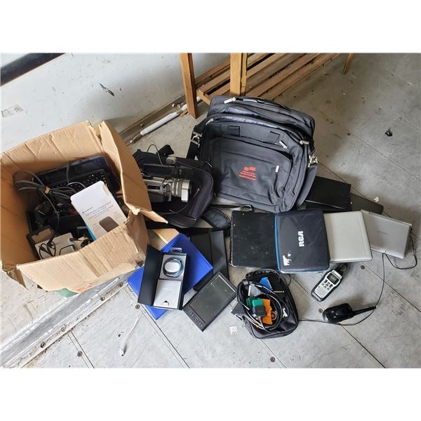 Lot of Misc. Electronics camcorder and 2 travel bags