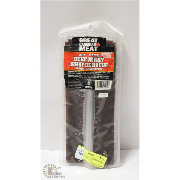 2 PACK OF GREAT CANADIAN MEAT HOT BEEF JERKY 278G