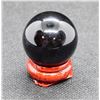 Image 1 : #3-NATURAL BLACK OBSIDIAN SPHERE BALL ,STAND 29.5M