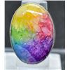 Image 1 : #50-NATURAL RAINBOW SOLA QUARTZ RING  SIZE 6.75