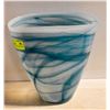 Image 1 : BLUE AND WHITE ART GLASS VASE