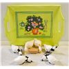 Image 1 : GARDEN DECOR WOODEN SHABBY CHIC TRAY + DUCKLINGS