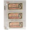 Image 1 : 1954 CANADIAN TWO DOLLAR BANKNOTE X 3