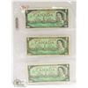 Image 1 : 1967 CANADIAN ONE DOLLAR BANKNOTE X 3
