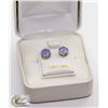 Image 2 : EC91-12 10KT YELLOW GOLD TANZANITE STUD EARRINGS