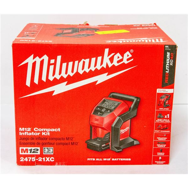 MILWAUKEE M12 AIR PUMP W/4.0 AH BATTERY + CHARGER