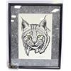 Image 1 : FRAMED 1990 "THE LYNX" WOODLAND BEAUTY WALL