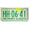 Image 1 : 1867-1967 ALBERTA LICENSE PLATE