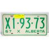 Image 1 : 1967 ALBERTA LICENSE PLATE