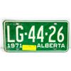 Image 1 : 1971 ALBERTA LICENSE PLATE