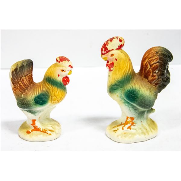 HEN & ROOSTER SALT/PEPPER SHAKERS JAPAN