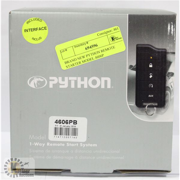 BRAND NEW PYTHON REMOTE STARTER MODEL 4606P