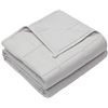 Image 1 : NEW GREY 15LB WEIGHTED BLANKET, GLASS BEAD FILLING