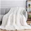 Image 1 : NEW WHITE FAUX FUR SHERPA WEIGHTED BLANKET, 20LB