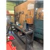 Image 2 : METAL 2 TIER INDUSTRIAL WORKBENCH WITH BENCH VISE, SMALL LATHE HEAD & ASSORTED LATHE TOOLING