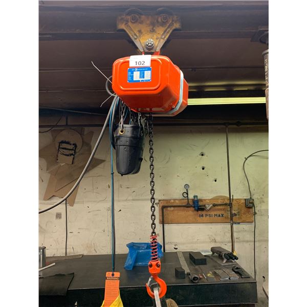 *PC* JET FA1-1S ELECTRIC 1 TON SHOP CHAIN HOIST WITH HAND CONTROLS