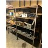 Image 1 : 4 TIER METAL / WOOD SHELVING UNIT WITH ASSORTED HOLE SAWS, HEAVY TOOLS & PARTS TOOLS