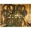 Image 1 : WALL OF ASSORTED WELDING CABLE, STICK WELDING GUNS, ELECTRICAL CABLE & MISCELLANEOUS HOSES