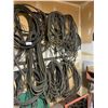 Image 2 : WALL OF ASSORTED WELDING CABLE, STICK WELDING GUNS, ELECTRICAL CABLE & MISCELLANEOUS HOSES