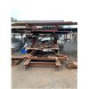 Image 2 : 2 HEAVY METAL 4 TIER PLATE RACKS WITH ASSORTED STEEL ITEMS, 2 LARGE STEEL PIPES & 8 PALLETS OF