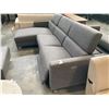 Image 2 : NATUZZI GREY ELECTRIC RECLINING SECTIONAL WITH ADJUSTABLE HEADREST  AND USB PORT 108 X 66