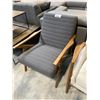 Image 2 : CHARCOAL GREY/OAK FRAMED ARM CHAIR