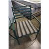 Image 2 : GREEN METAL PATIO BISTRO SET - 2 CHAIRS AND GLASSTOP ENDTABLE