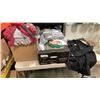 Image 1 : 2 BOXES OF CLOTHING, JACKETS, OTTOMAN COVERS, ETC