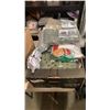Image 3 : 2 BOXES OF CLOTHING, JACKETS, OTTOMAN COVERS, ETC